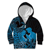 Alofa Samoa Valentine Blue Kid Hoodie Love Is The Greatest Thing LT05 Zip Hoodie Blue - Polynesian Pride