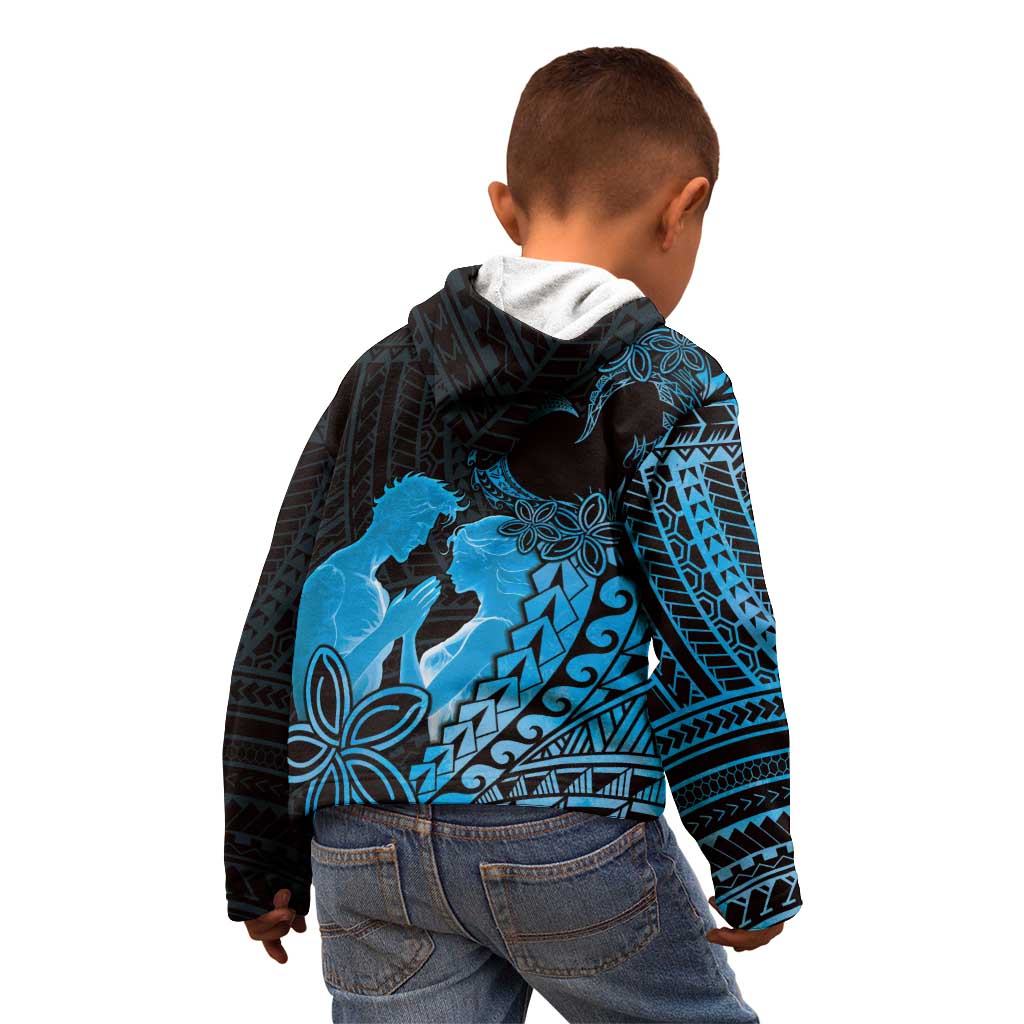 Alofa Samoa Valentine Blue Kid Hoodie Love Is The Greatest Thing LT05 - Polynesian Pride
