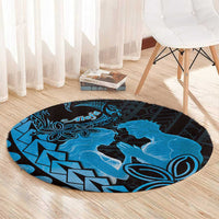 Alofa Samoa Valentine Blue Round Carpet Love Is The Greatest Thing LT05 - Polynesian Pride
