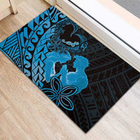 Alofa Samoa Valentine Blue Rubber Doormat Love Is The Greatest Thing LT05 - Polynesian Pride