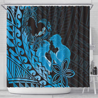 Alofa Samoa Valentine Blue Shower Curtain Love Is The Greatest Thing