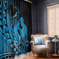 Alofa Samoa Valentine Blue Window Curtain Love Is The Greatest Thing LT05 - Polynesian Pride