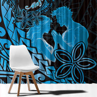 Alofa Samoa Valentine Blue Window Curtain Love Is The Greatest Thing LT05 - Polynesian Pride