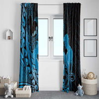 Alofa Samoa Valentine Blue Window Curtain Love Is The Greatest Thing LT05 - Polynesian Pride