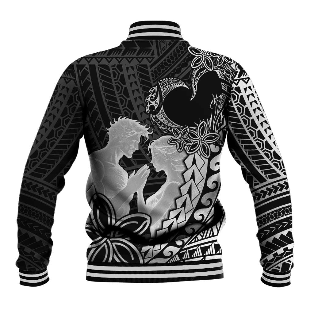 Alofa Samoa Valentine Black Baseball Jacket Love Is The Greatest Thing LT05 - Polynesian Pride