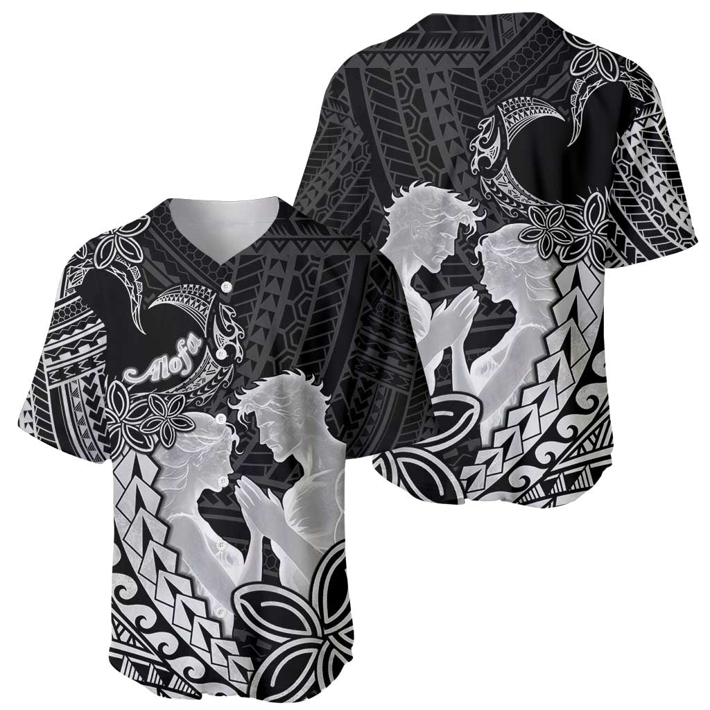 Alofa Samoa Valentine Black Baseball Jersey Love Is The Greatest Thing LT05 - Polynesian Pride