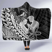 Alofa Samoa Valentine Black Hooded Blanket Love Is The Greatest Thing LT05 One Size Black - Polynesian Pride