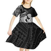 Alofa Samoa Valentine Black Kid Short Sleeve Dress Love Is The Greatest Thing