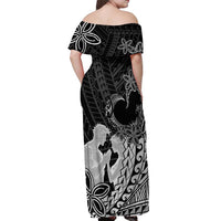 Alofa Samoa Valentine Black Off Shoulder Maxi Dress Love Is The Greatest Thing