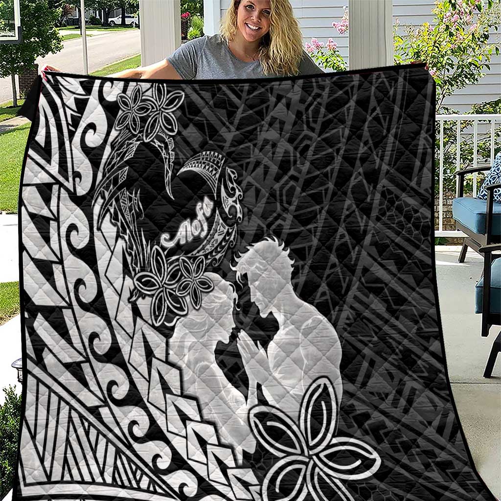 Alofa Samoa Valentine Black Quilt Love Is The Greatest Thing LT05 Black - Polynesian Pride