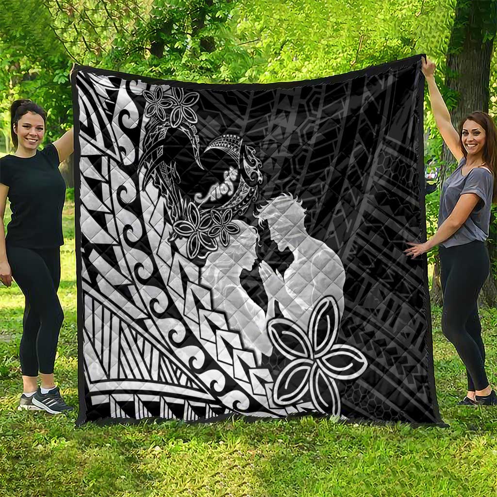 Alofa Samoa Valentine Black Quilt Love Is The Greatest Thing LT05 - Polynesian Pride