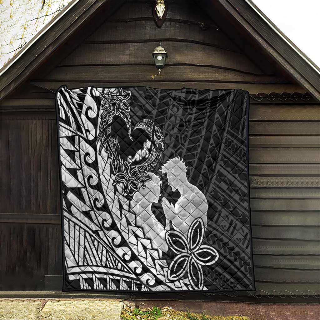 Alofa Samoa Valentine Black Quilt Love Is The Greatest Thing LT05 - Polynesian Pride