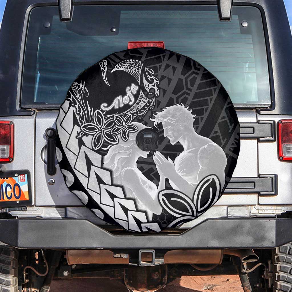 Alofa Samoa Valentine Black Spare Tire Cover Love Is The Greatest Thing LT05 Black - Polynesian Pride