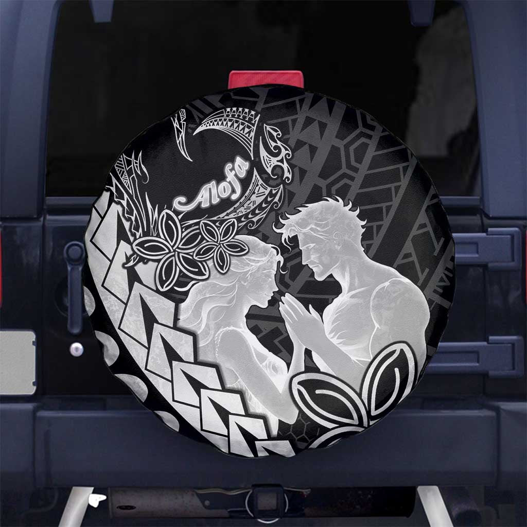 Alofa Samoa Valentine Black Spare Tire Cover Love Is The Greatest Thing LT05 - Polynesian Pride