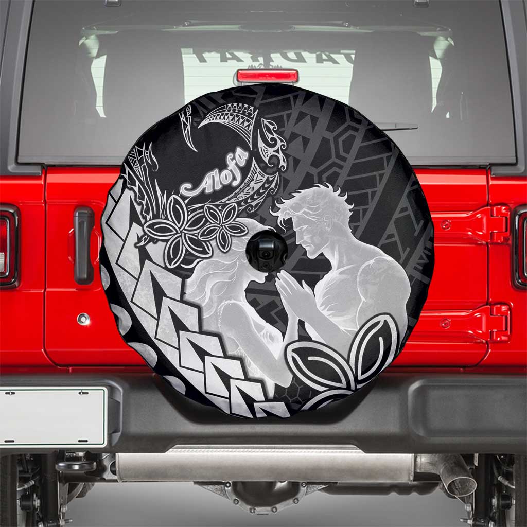 Alofa Samoa Valentine Black Spare Tire Cover Love Is The Greatest Thing LT05 - Polynesian Pride