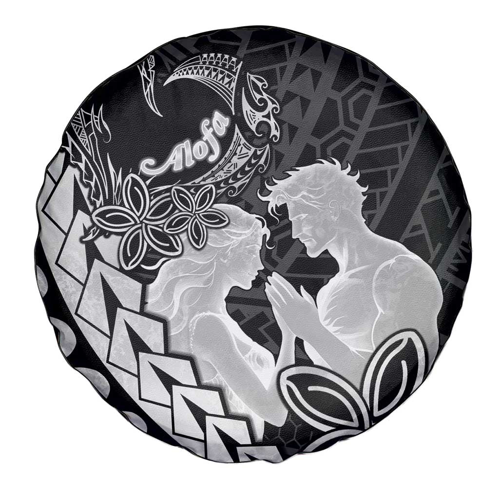 Alofa Samoa Valentine Black Spare Tire Cover Love Is The Greatest Thing LT05 - Polynesian Pride
