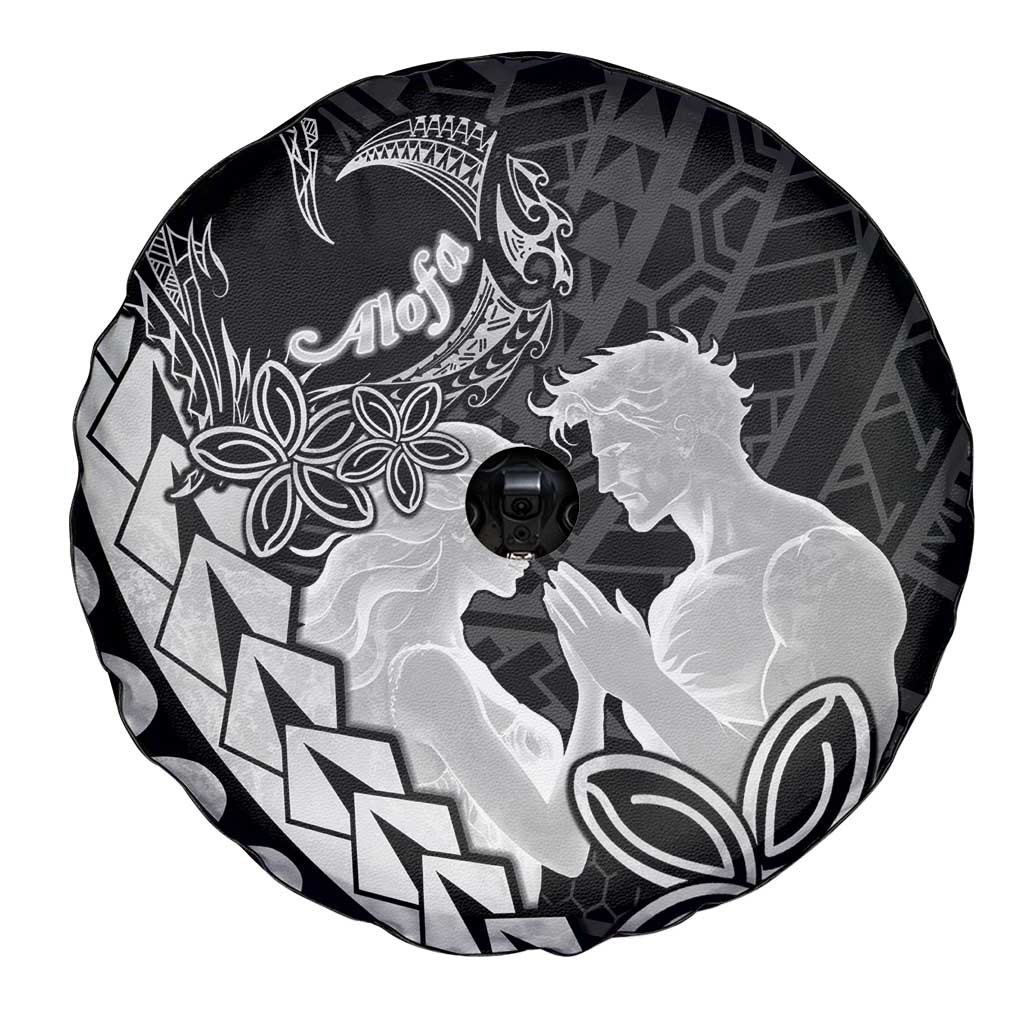 Alofa Samoa Valentine Black Spare Tire Cover Love Is The Greatest Thing LT05 - Polynesian Pride