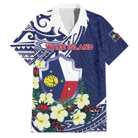 Personalised Wake Island Family Matching Off Shoulder Maxi Dress and Hawaiian Shirt Tribal Pattern With Hibiscus Flowers