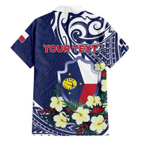 Personalised Wake Island Family Matching Puletasi and Hawaiian Shirt Tribal Pattern With Hibiscus Flowers