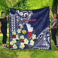 Wake Island Quilt Tribal Pattern With Hibiscus Flowers