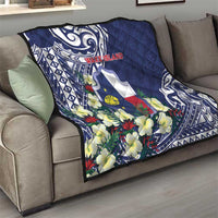 Wake Island Quilt Tribal Pattern With Hibiscus Flowers