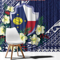 Wake Island Window Curtain Tribal Pattern With Hibiscus Flowers