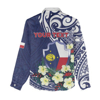 Personalised Wake Island Women Casual Shirt Tribal Pattern With Hibiscus Flowers