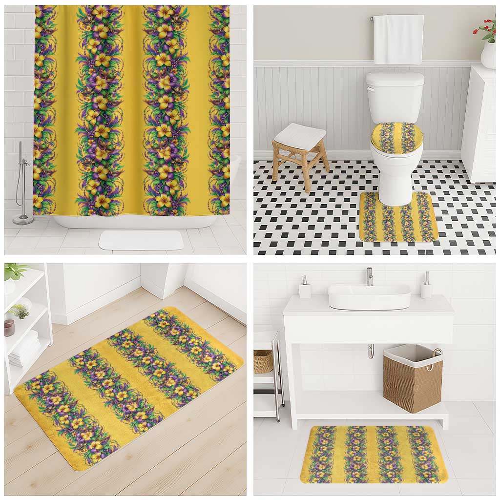 Aloha Hawaii Mardi Gras Bathroom Set Gold Style