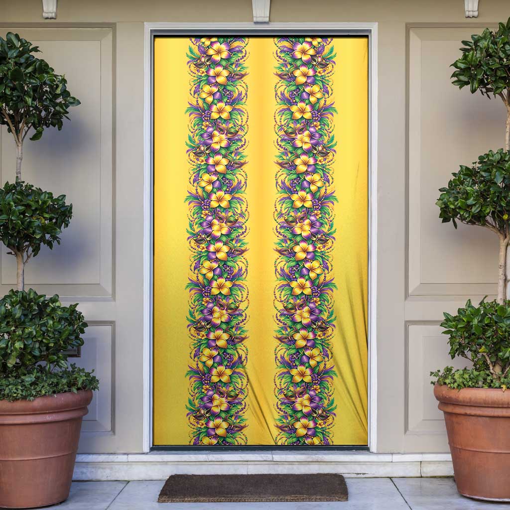 Aloha Hawaii Mardi Gras Door Cover Gold Style