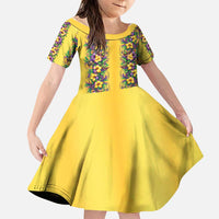 Aloha Hawaii Mardi Gras Family Matching Tank Maxi Dress and Hawaiian Shirt Gold Style