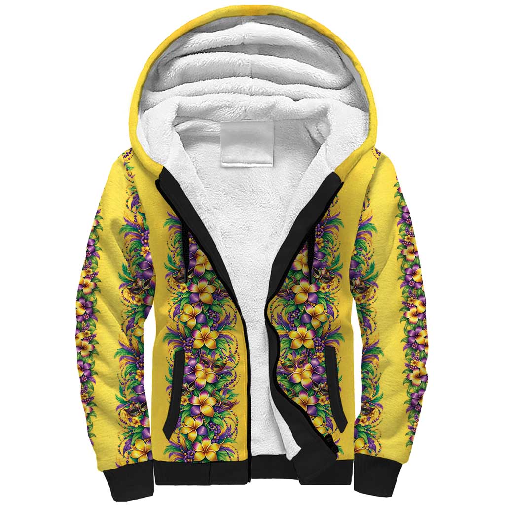 Aloha Hawaii Mardi Gras Sherpa Hoodie Gold Style