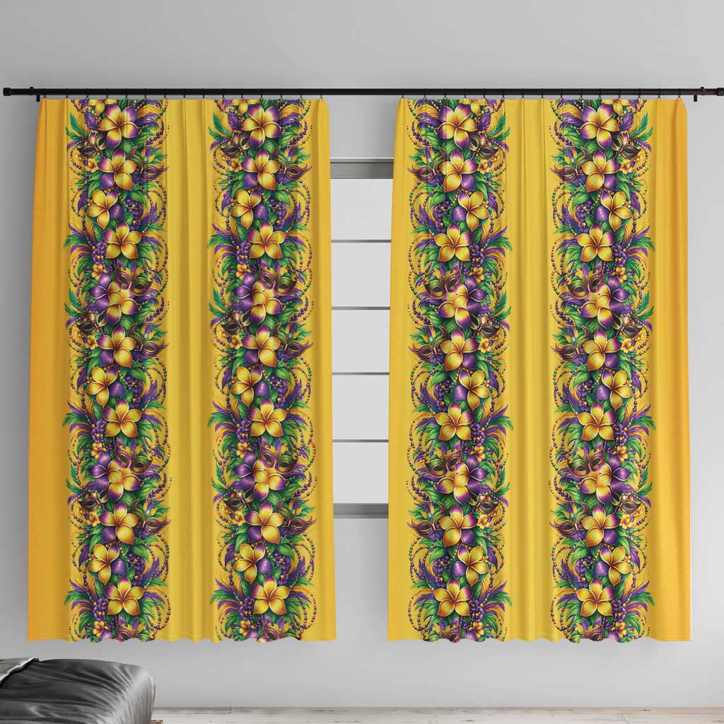 Aloha Hawaii Mardi Gras Window Curtain Gold Style