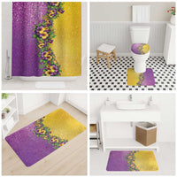 Hawaii Mardi Gras Bathroom Set Plumeria Lei Beads Glitter Style