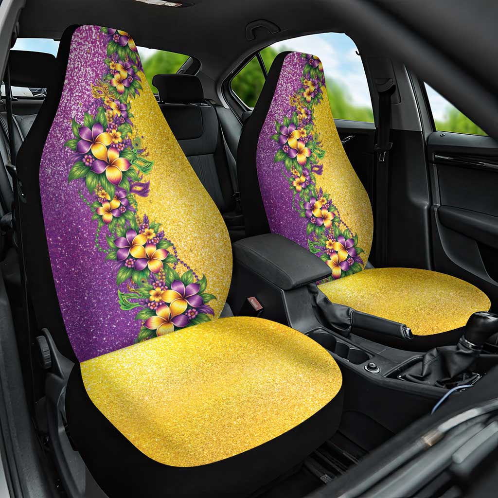 Hawaii Mardi Gras Car Seat Cover Plumeria Lei Beads Glitter Style LT05 One Size Colorful - Polynesian Pride