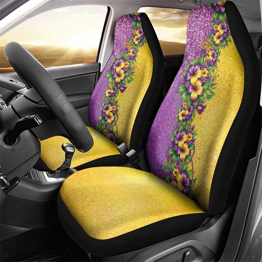 Hawaii Mardi Gras Car Seat Cover Plumeria Lei Beads Glitter Style LT05 - Polynesian Pride