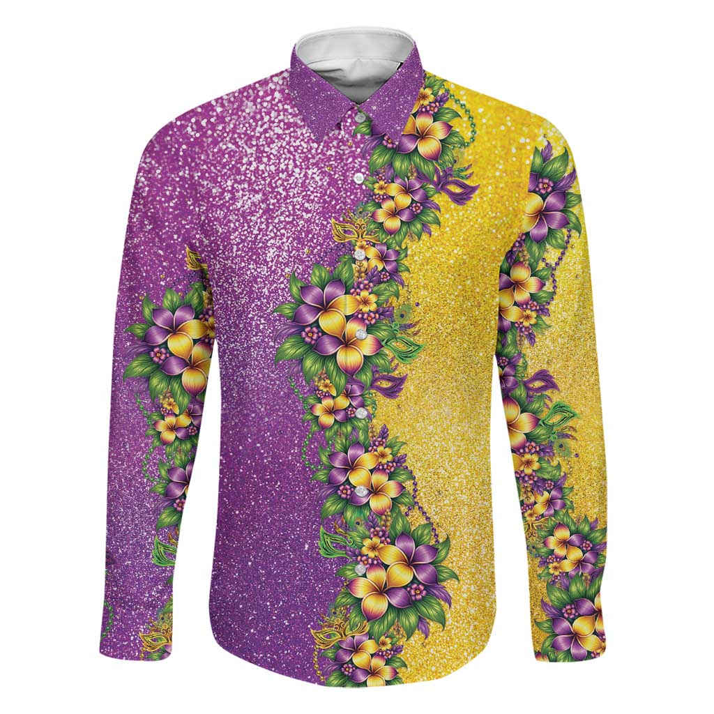 Hawaii Mardi Gras Family Matching Mermaid Dress and Hawaiian Shirt Plumeria Lei Beads Glitter Style