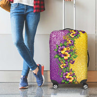 Hawaii Mardi Gras Luggage Cover Plumeria Lei Beads Glitter Style LT05 - Polynesian Pride