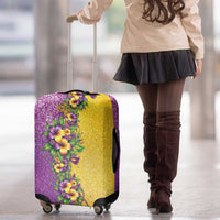 Hawaii Mardi Gras Luggage Cover Plumeria Lei Beads Glitter Style LT05 - Polynesian Pride