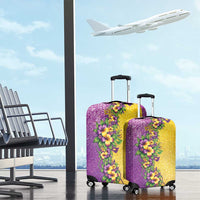 Hawaii Mardi Gras Luggage Cover Plumeria Lei Beads Glitter Style LT05 - Polynesian Pride