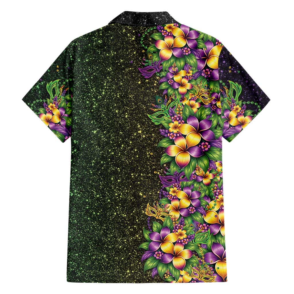 Hawaii Mardi Gras Family Matching Tank Maxi Dress and Hawaiian Shirt Tropical Flowers Glitter Style