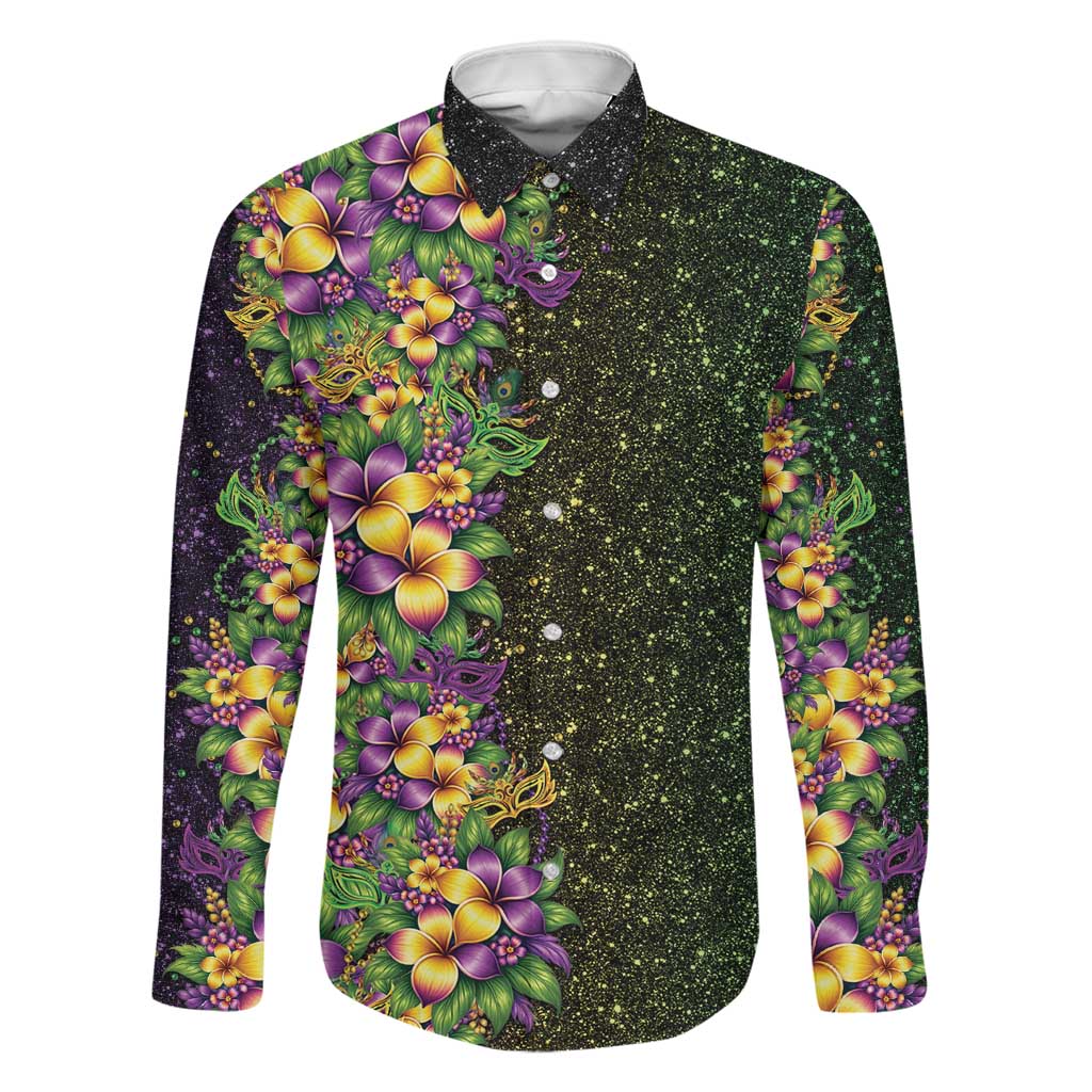 Hawaii Mardi Gras Family Matching Tank Maxi Dress and Hawaiian Shirt Tropical Flowers Glitter Style
