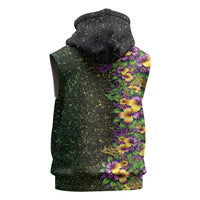 Hawaii Mardi Gras Sleeveless Zip Hoodie Tropical Flowers Glitter Style LT05 - Polynesian Pride