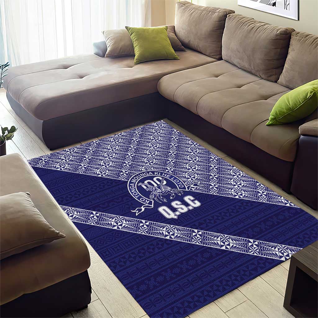 Tonga Queen Salote College Area Rug 100 Years Anniversary Navy Color