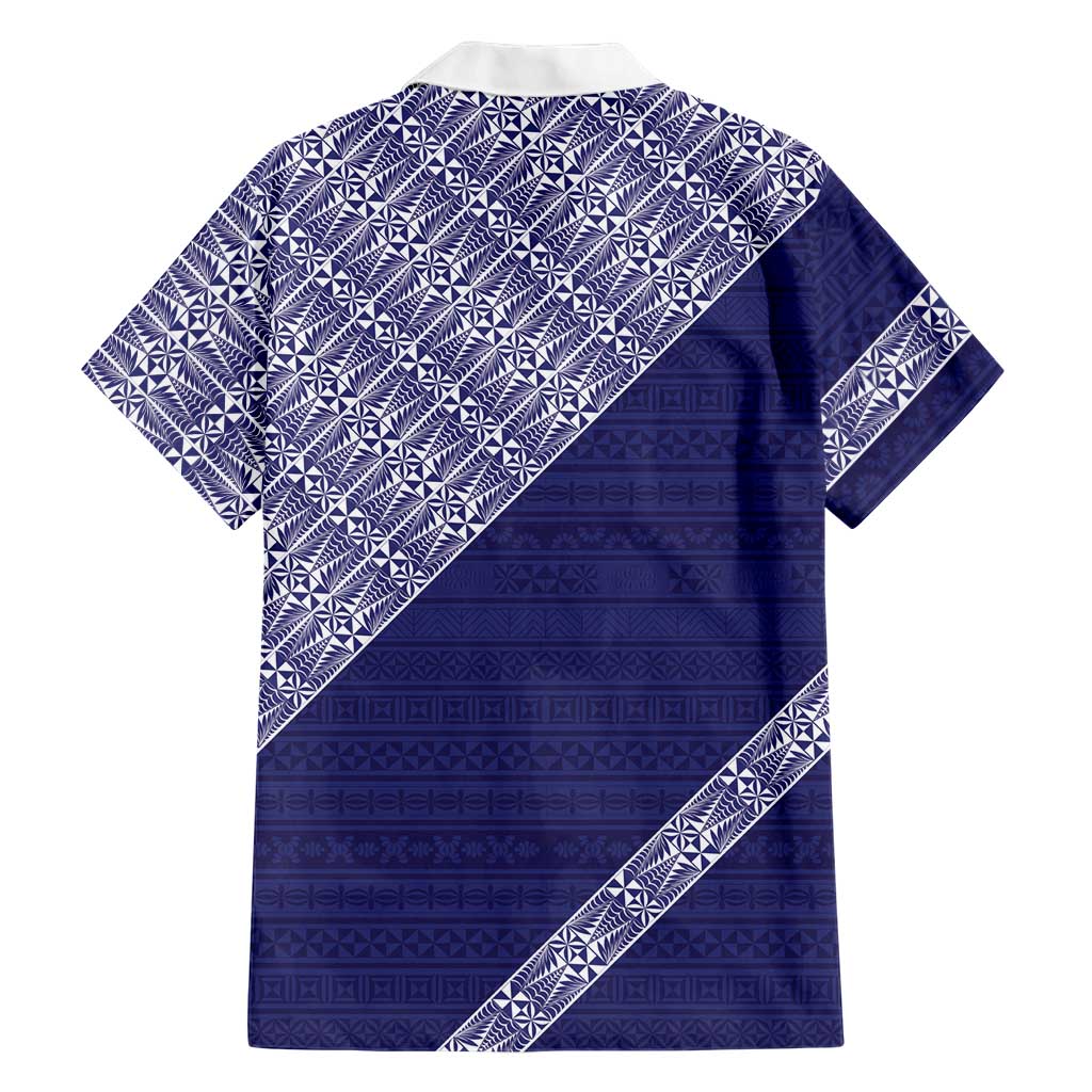 Tonga Queen Salote College Family Matching Off The Shoulder Long Sleeve Dress and Hawaiian Shirt 100 Years Anniversary Navy Color LT05 - Polynesian Pride