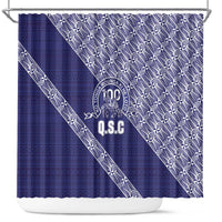 Tonga Queen Salote College Shower Curtain 100 Years Anniversary Navy Color LT05 Navy - Polynesian Pride