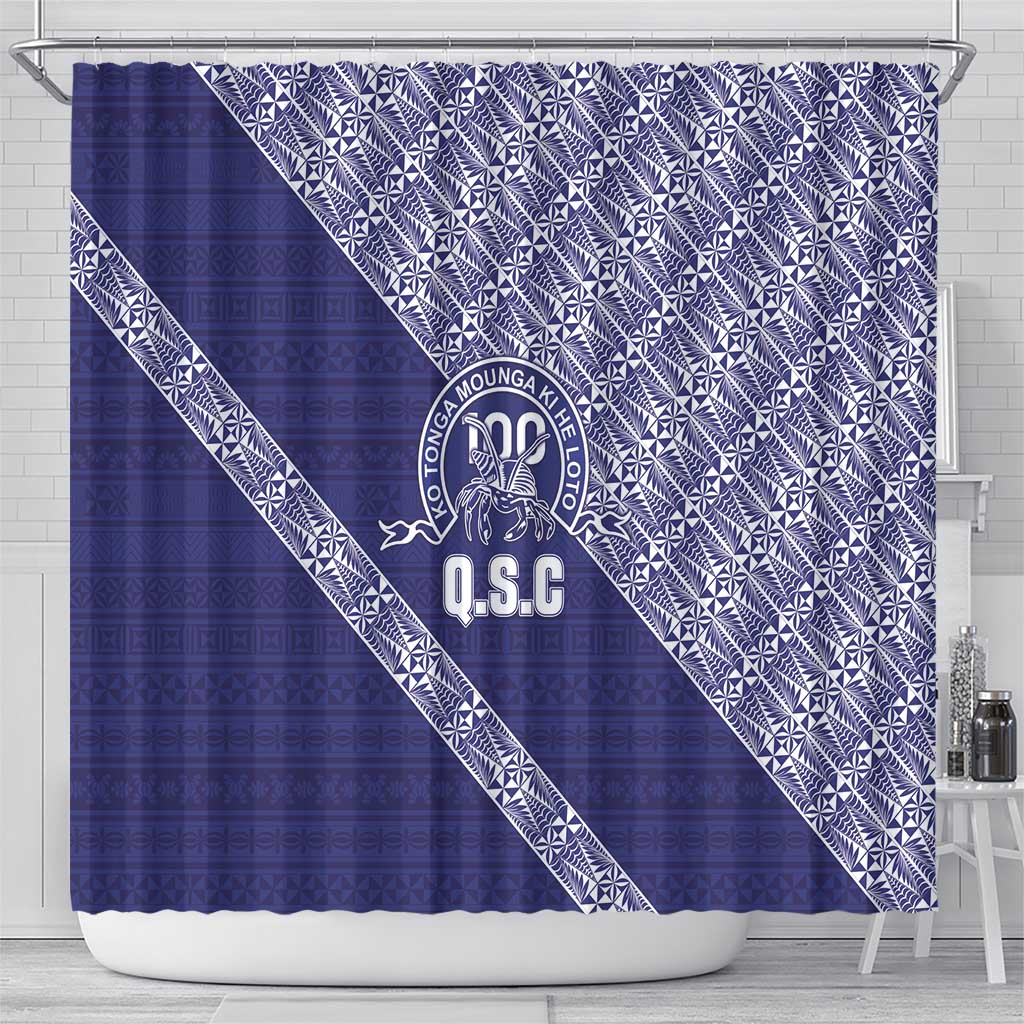 Tonga Queen Salote College Shower Curtain 100 Years Anniversary Navy Color LT05 - Polynesian Pride