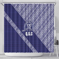 Tonga Queen Salote College Shower Curtain 100 Years Anniversary Navy Color LT05 - Polynesian Pride