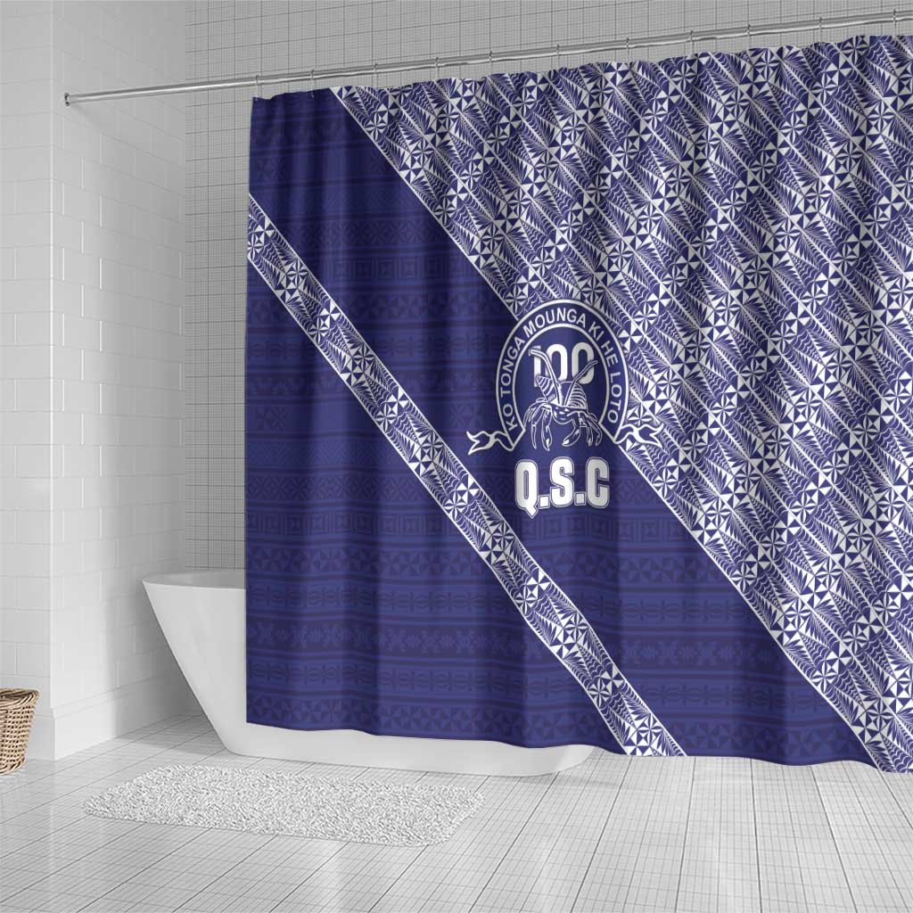 Tonga Queen Salote College Shower Curtain 100 Years Anniversary Navy Color LT05 - Polynesian Pride