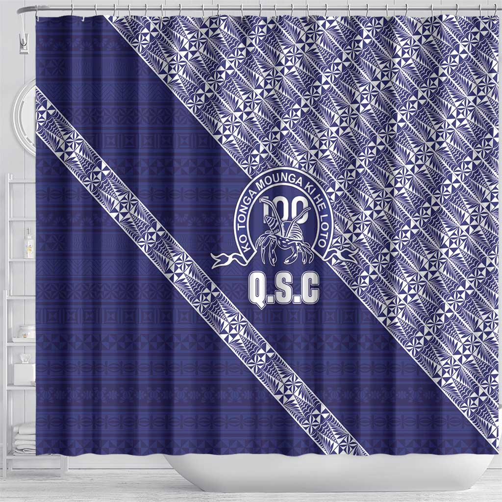 Tonga Queen Salote College Shower Curtain 100 Years Anniversary Navy Color LT05 - Polynesian Pride