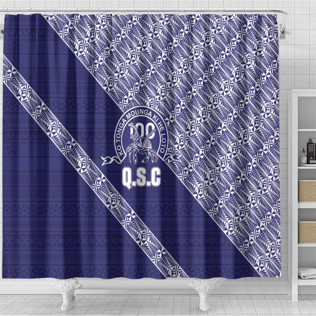 Tonga Queen Salote College Shower Curtain 100 Years Anniversary Navy Color LT05 - Polynesian Pride